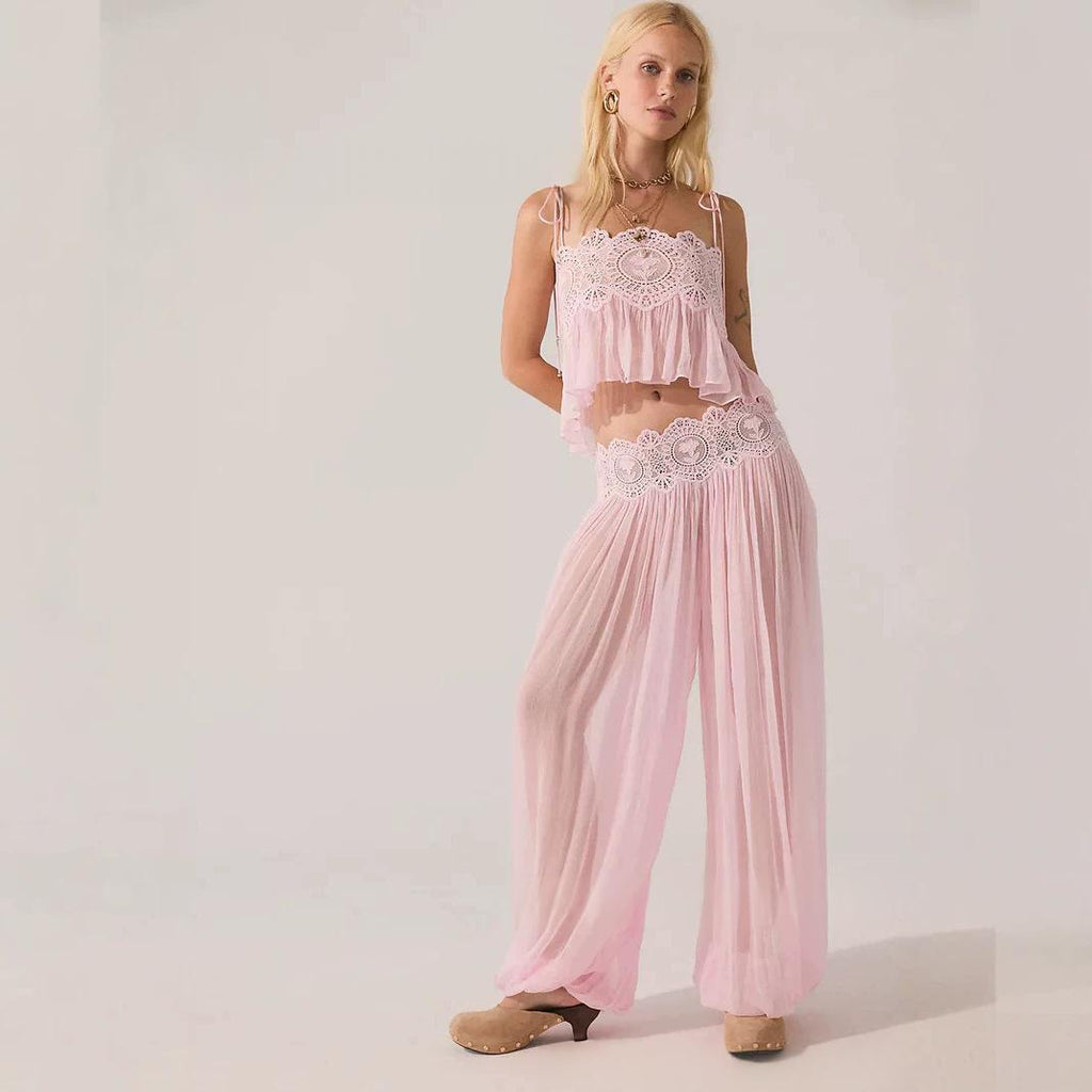 Chiffon-Set mit Spitze
