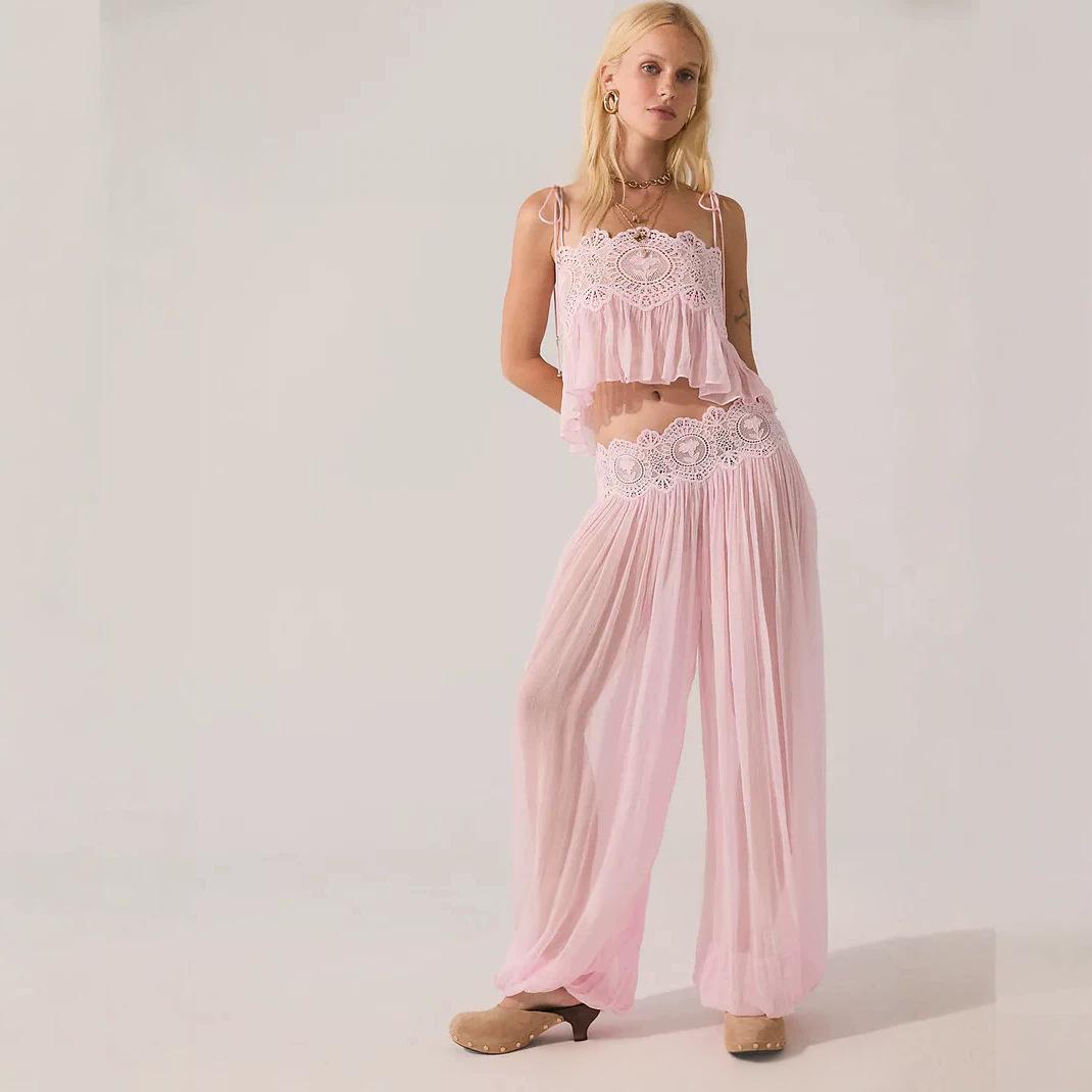 Chiffon-Set mit Spitze