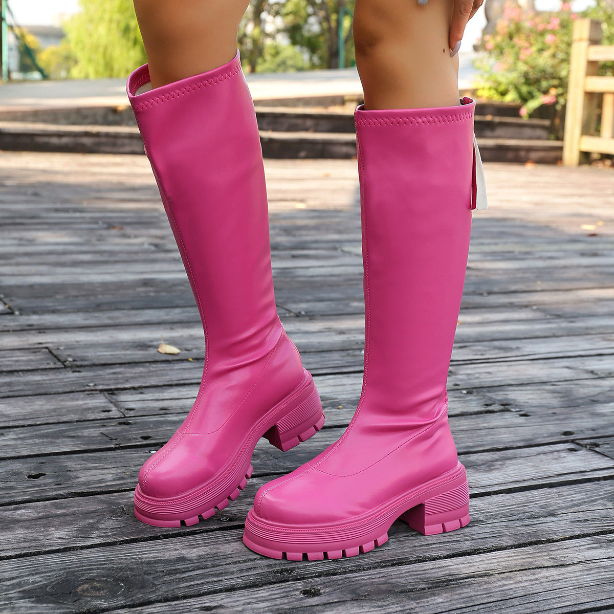 Kniehohe Plateau-Stiefel für Damen