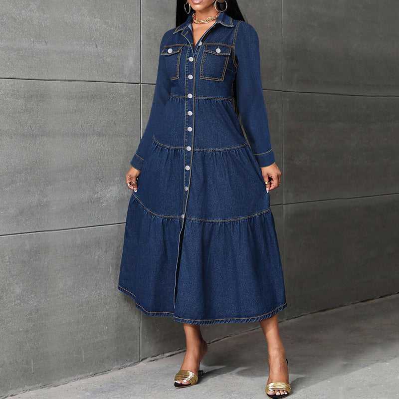 Elegantes Jeanskleid mit Cardigan-Design