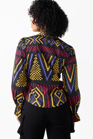 Afrikanische Print-Bluse – Bild 4 | LuxeStyle