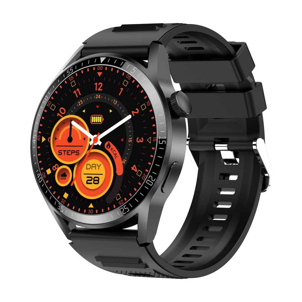 Smartwatch rund mit Bluetooth-Telefonie und Herzfrequenz