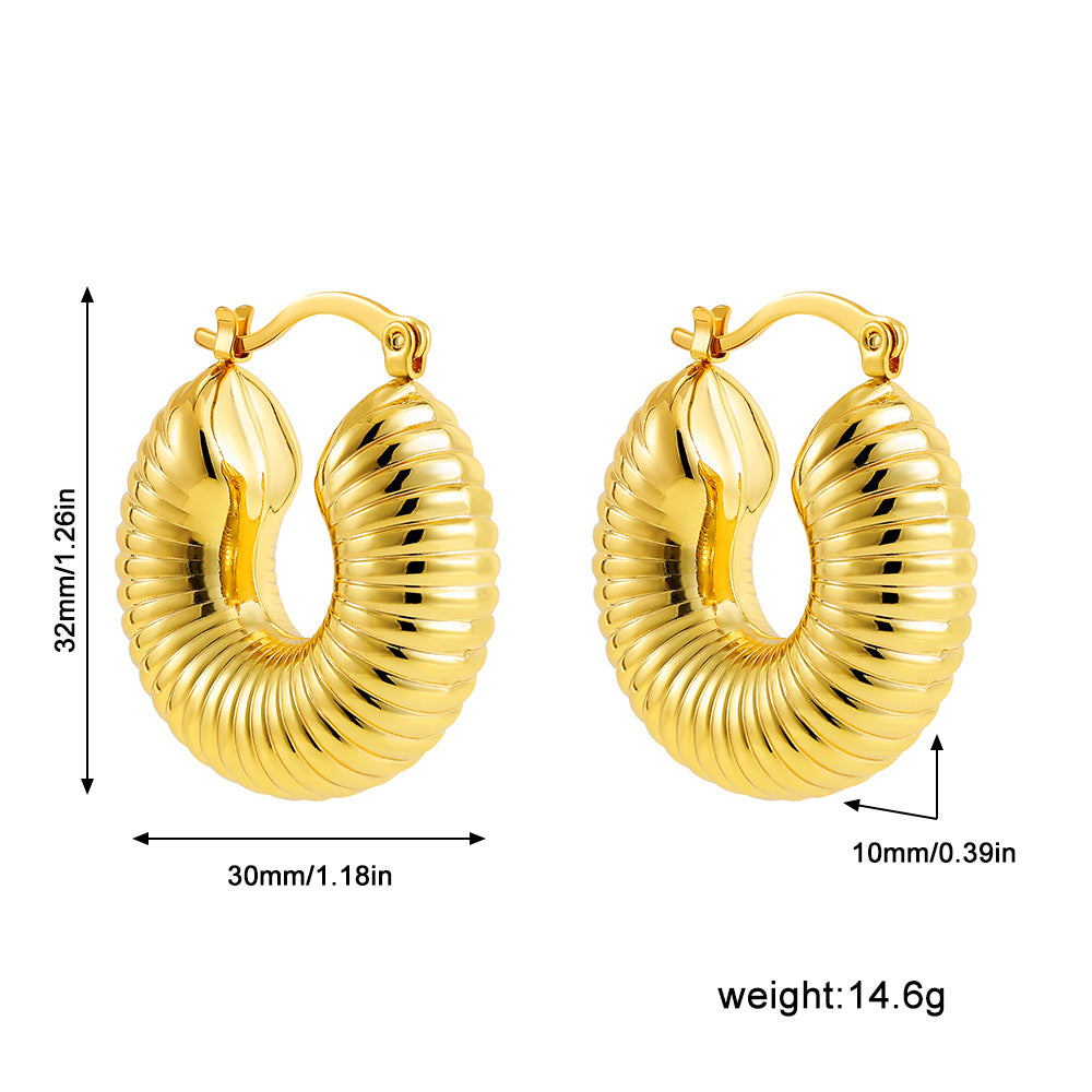 Goldene Streifenohrringe