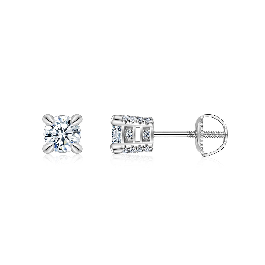 Moissanit-Ohrstecker «Duo» 0,5 & 2 ct · 925 Silber