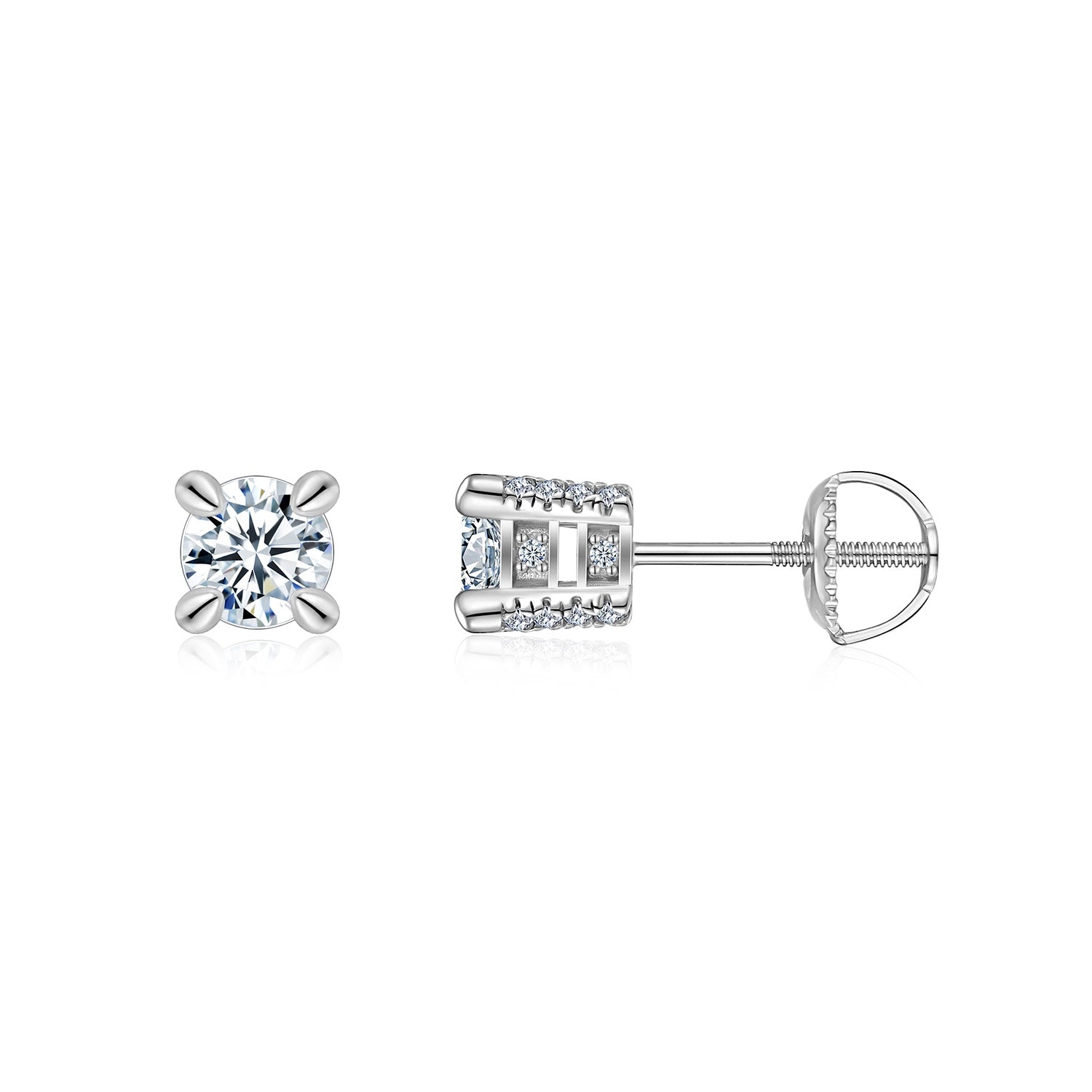 Moissanit-Ohrstecker «Duo» 0,5 & 2 ct · 925 Silber
