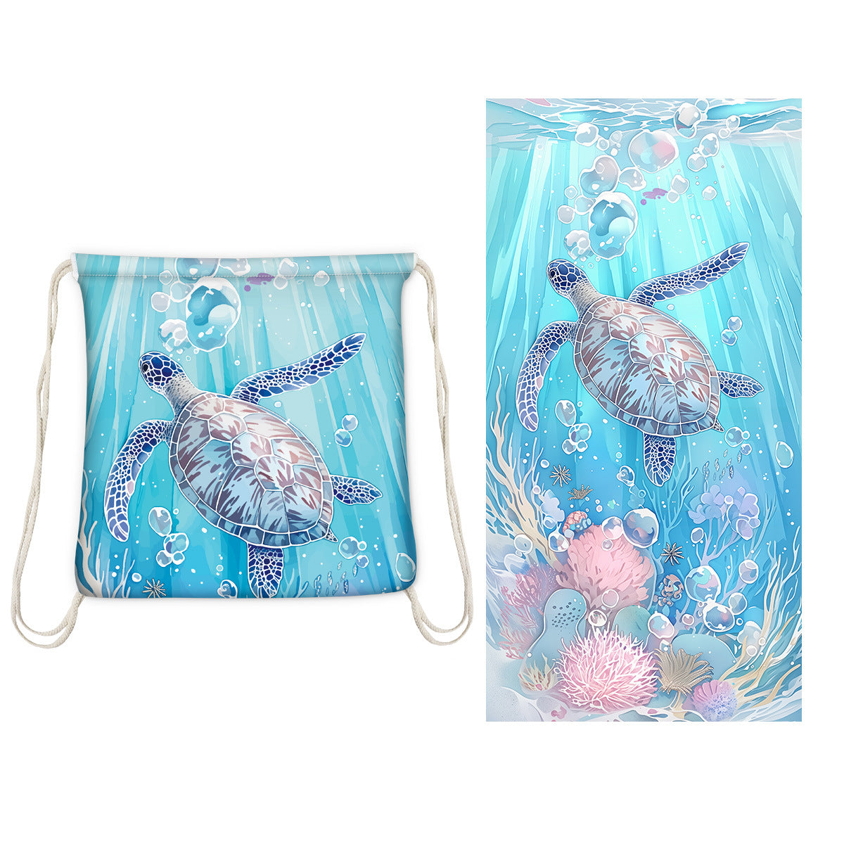 Badetuch mit integriertem Rucksack