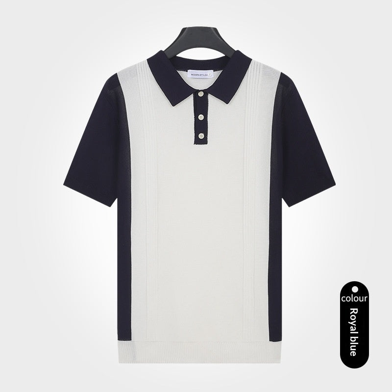 Herren Strick-Shirt Kurzarm Slim Fit