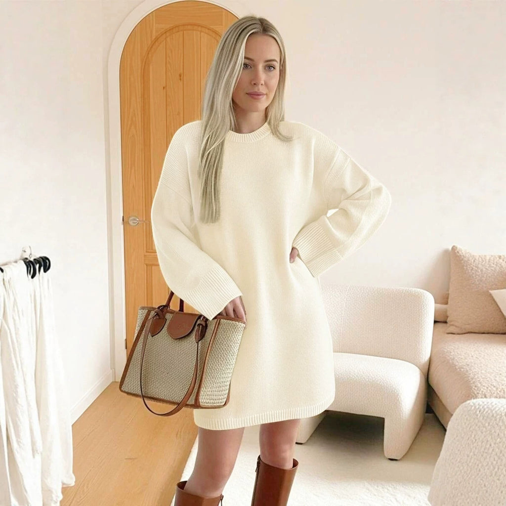 Midilangarm-Strickkleid für Damen