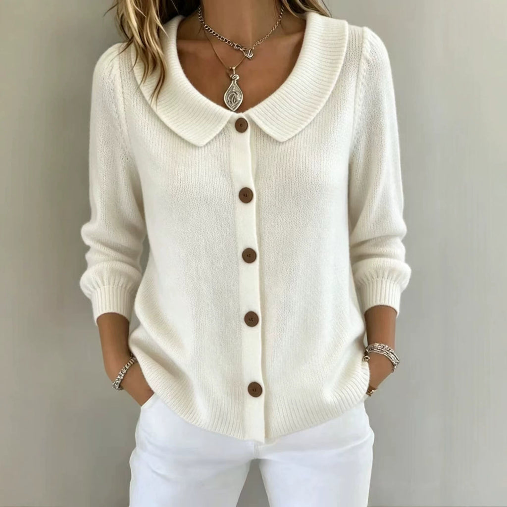 Damen Strickpullover mit Rollkragen und Knöpfen