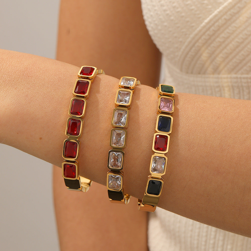 Titanstahl Armband mit Zirkonia – Bild 5 | LuxeStyle