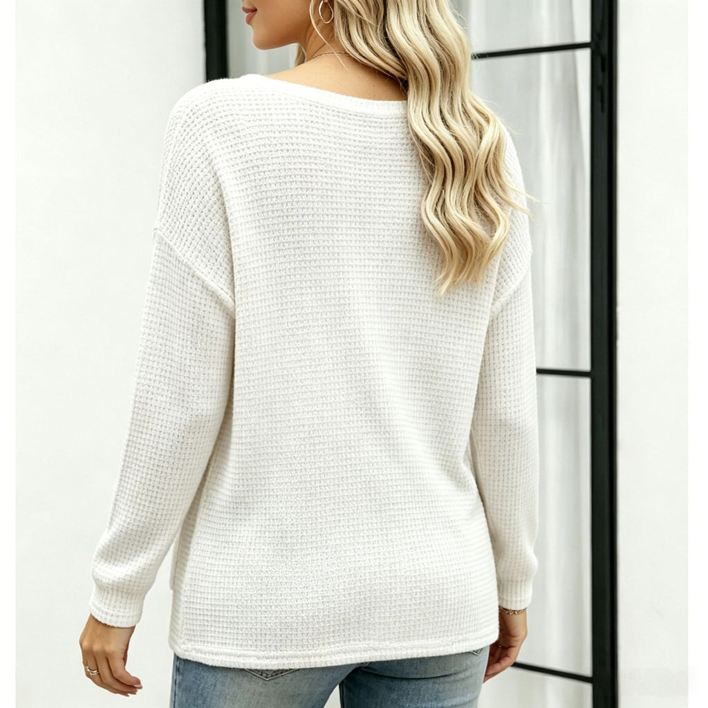 Lockeres Stricktop mit V-Ausschnitt