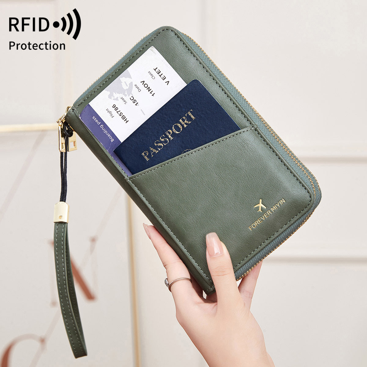 RFID-Portemonnaie mit zwei Reissverschlüssen | LuxeStyle