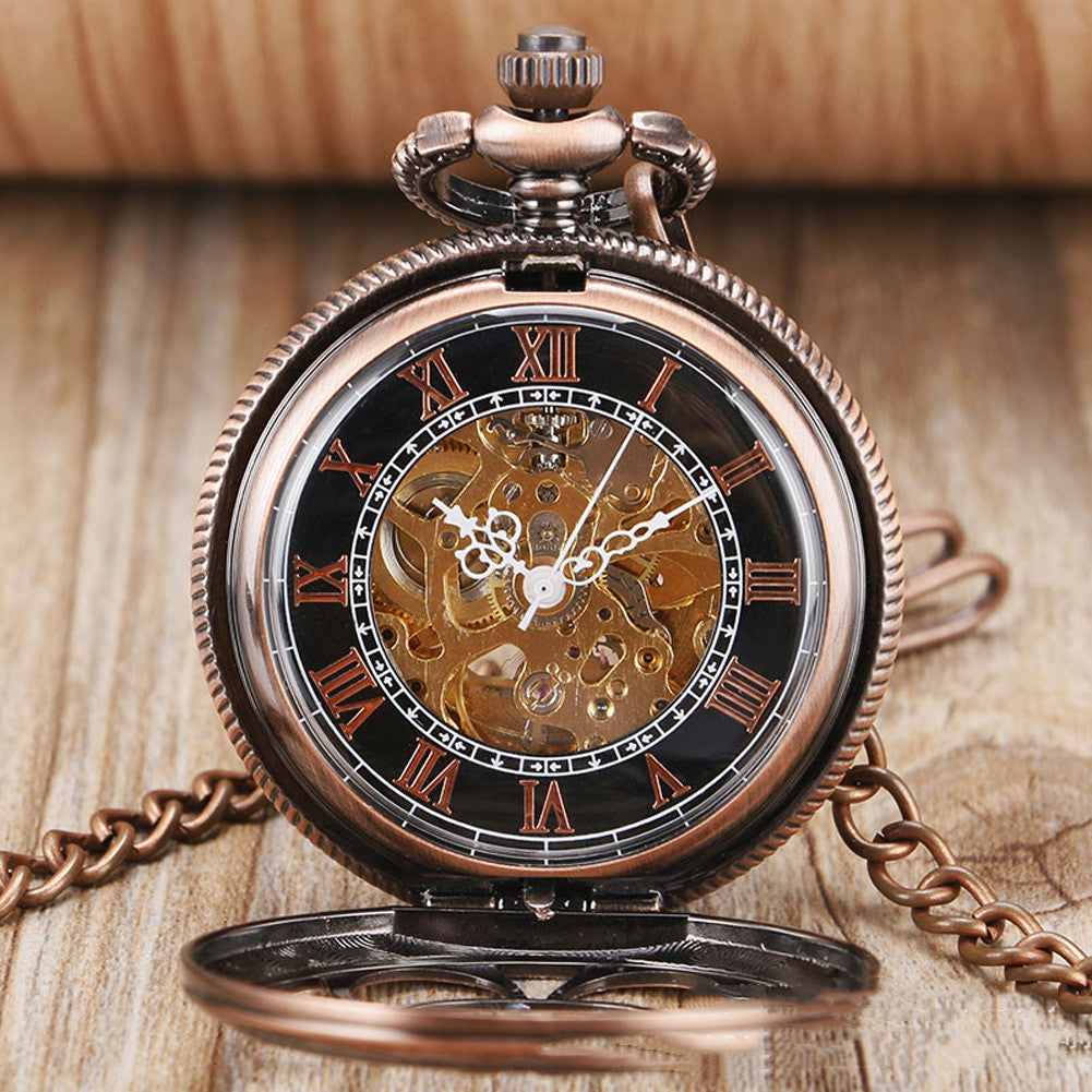 Skelett-Taschenuhr mit Sonnenblumen-Design