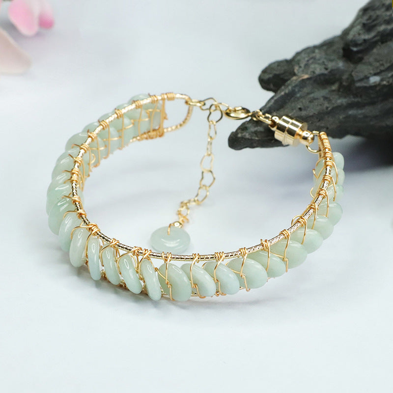 Helles Jadeit-Friedensanhänger Armband – Bild 2 | LuxeStyle