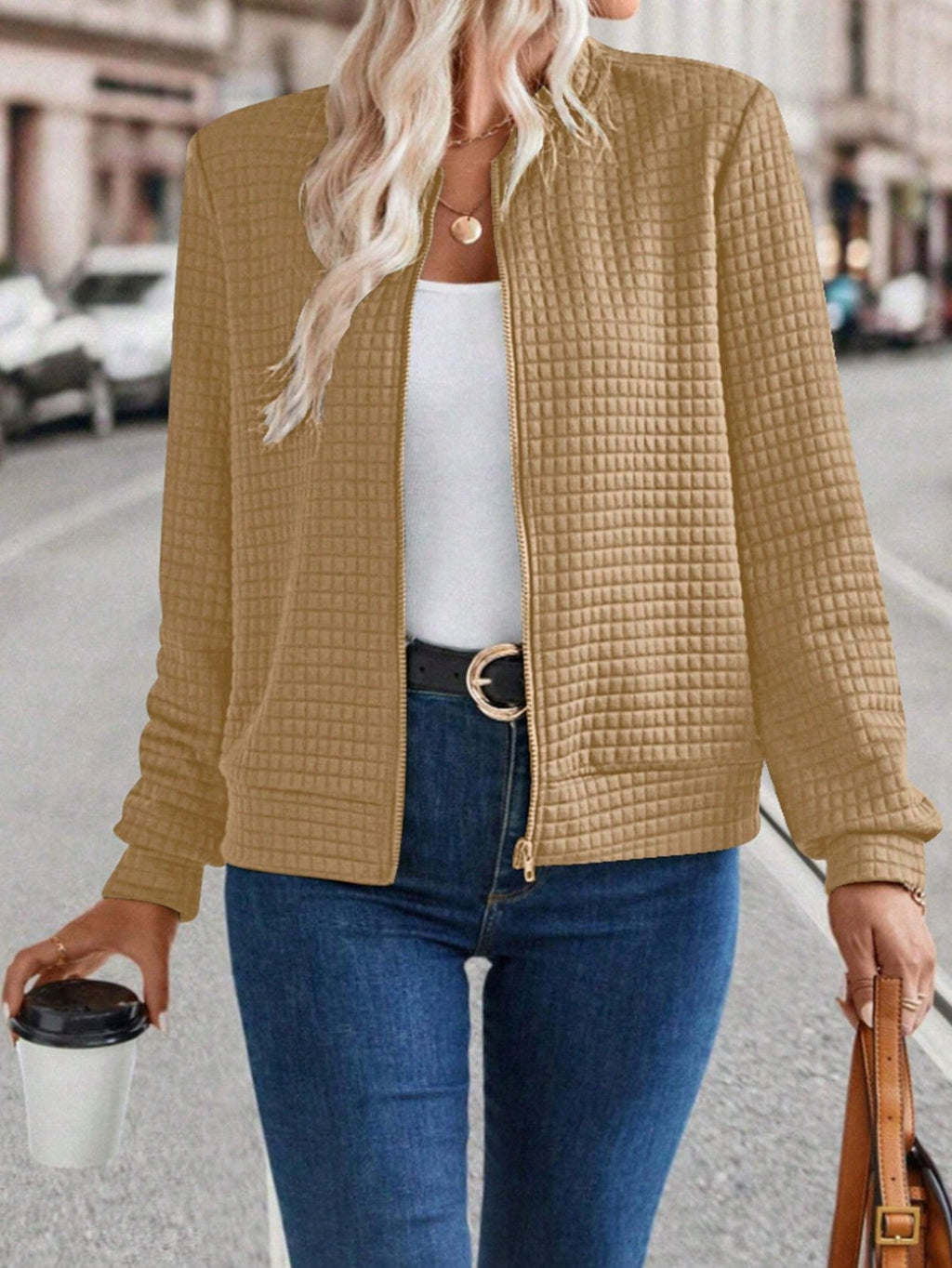 Lässiger Damen Cardigan mit Reissverschluss