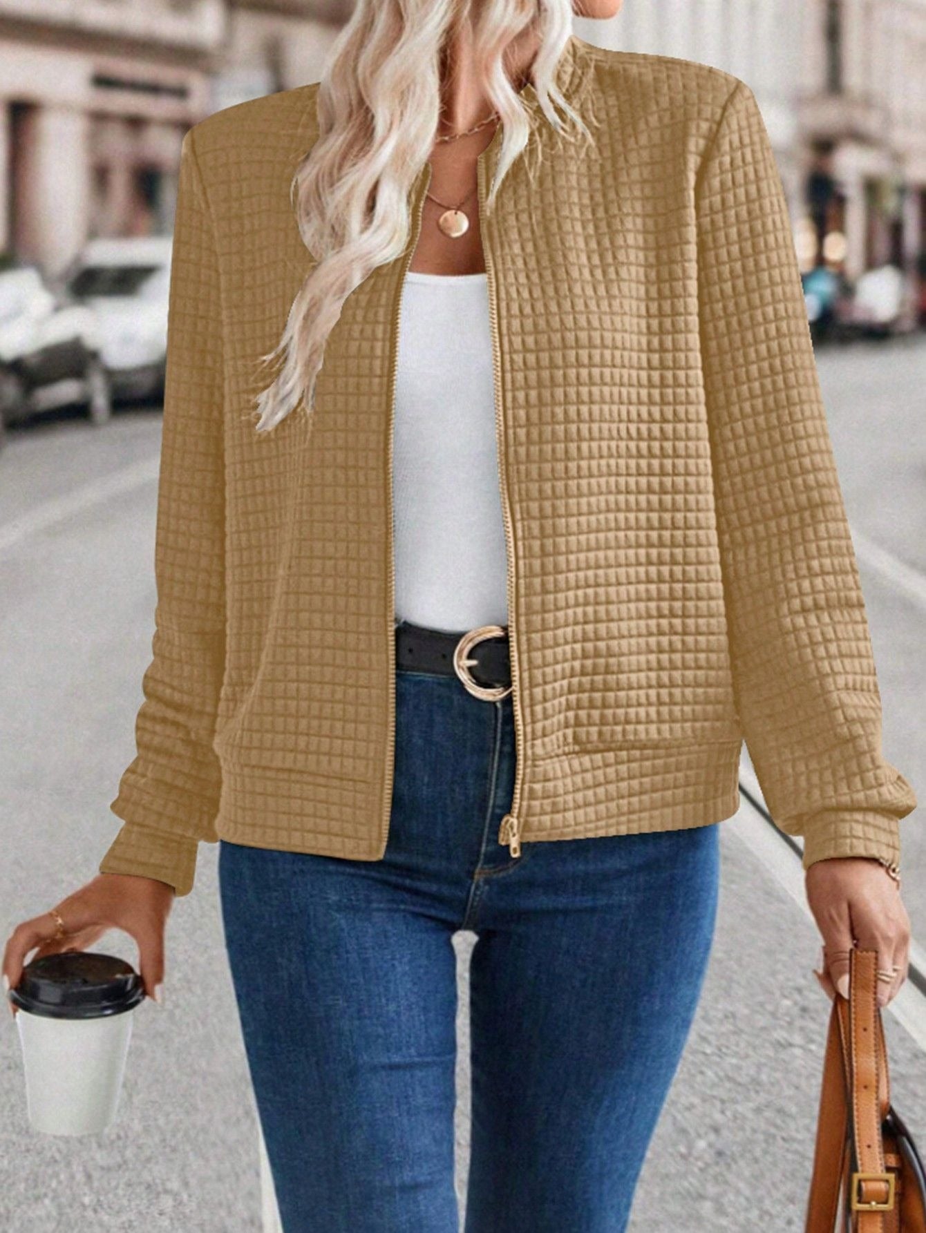 Lässiger Damen Cardigan mit Reissverschluss