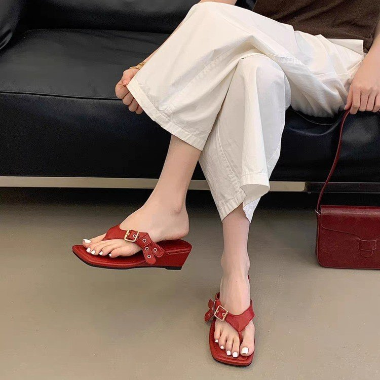Vintage Keil-Flip-Flops für Damen
