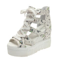 Plateau-Wedge Sandalen mit Fischmund-Print – Bild 10 | LuxeStyle