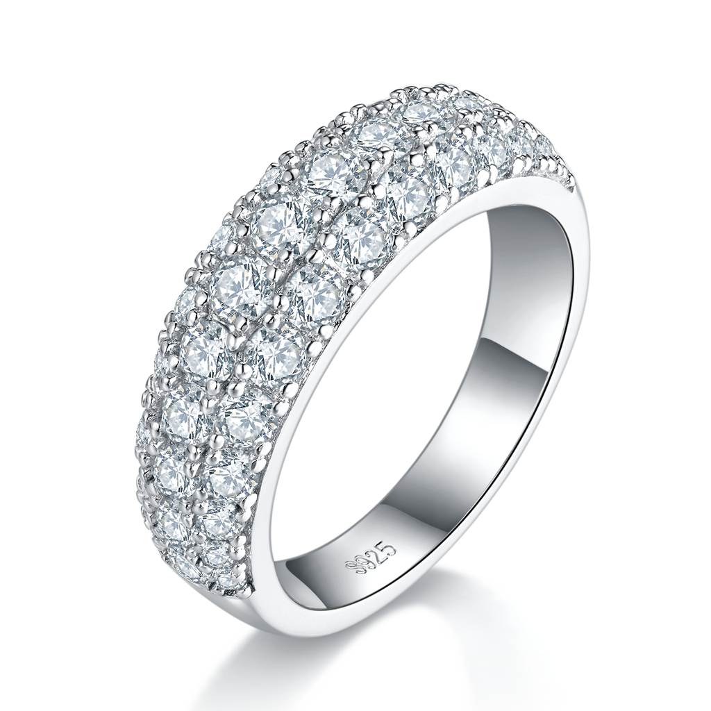 3-reihiger Moissanite-Ring