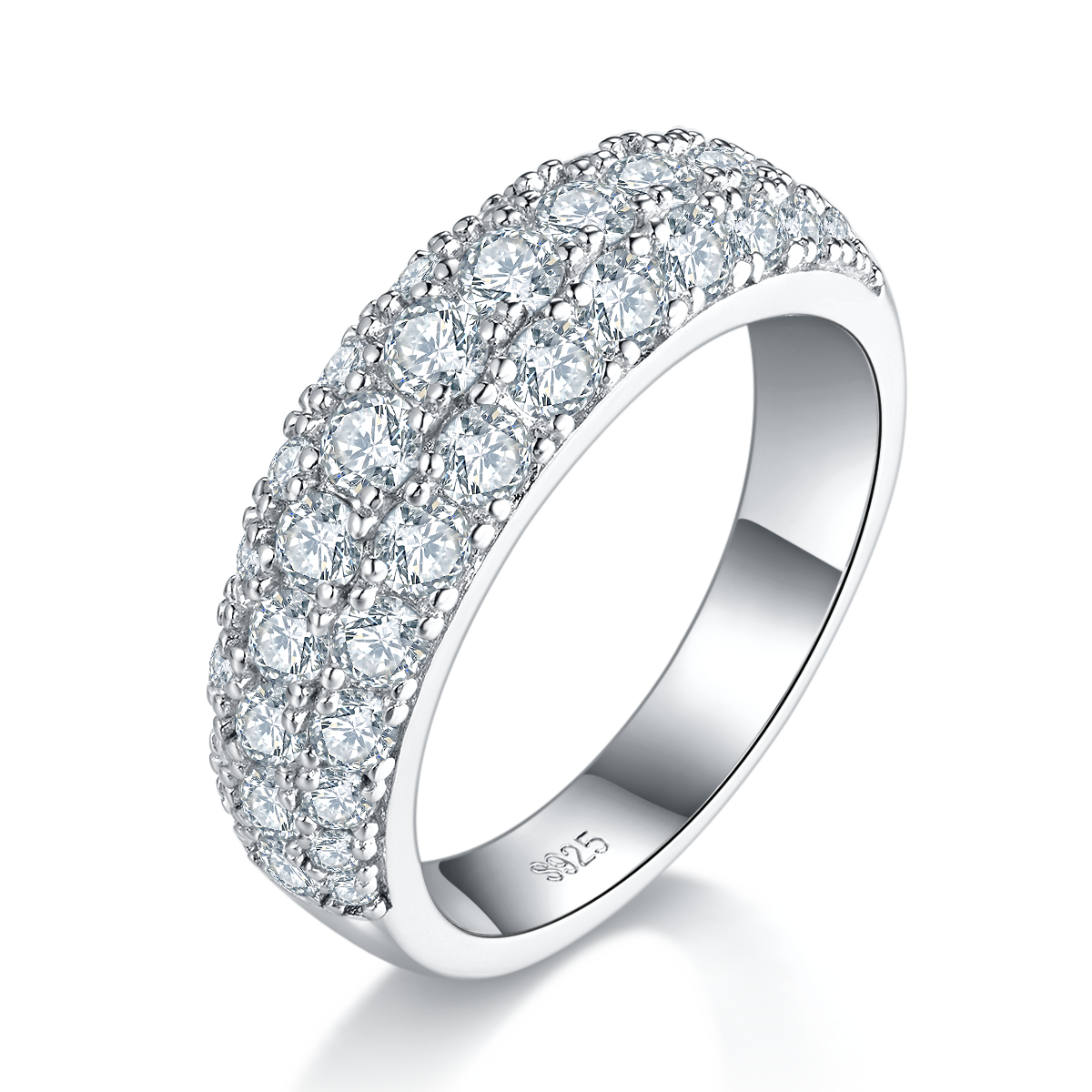 3-reihiger Moissanite-Ring