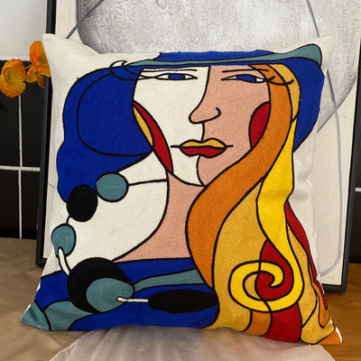 Besticktes Kissen Picasso Abstrakt