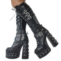 Gothic Chunky High-Heel Boots