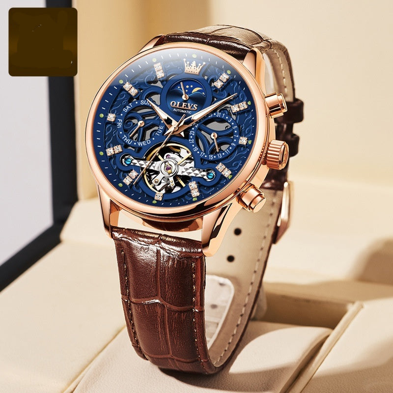 Herren Quarzuhr mit Lederarmband