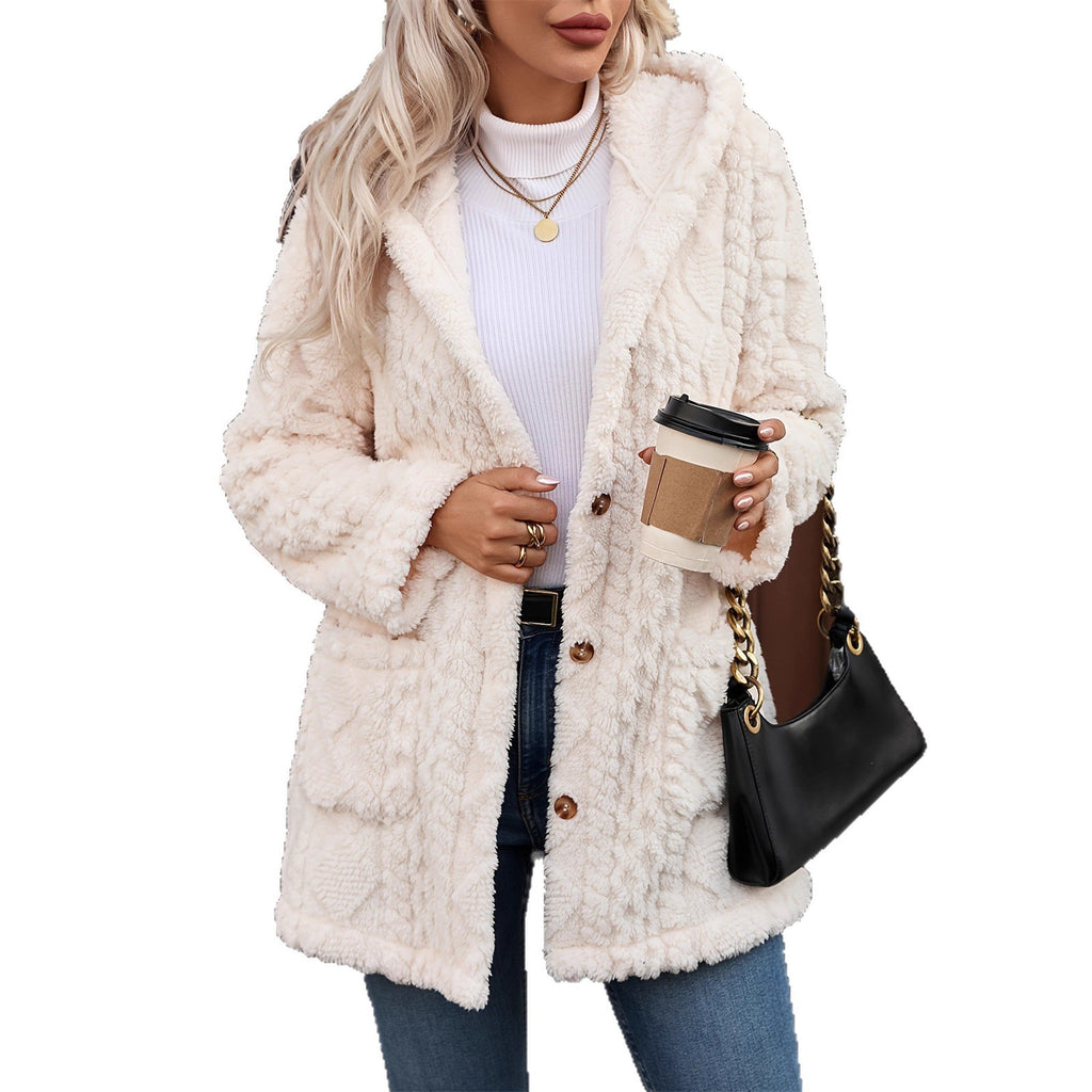 Kapuzen-Cardigan «Cosy» · uni, mit Knöpfen (Damen)