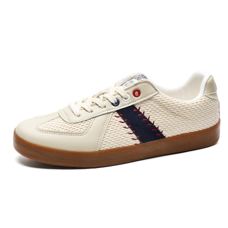 Beige Low-Top Sneaker mit Mesh-Einsatz – Bild 4 | LuxeStyle