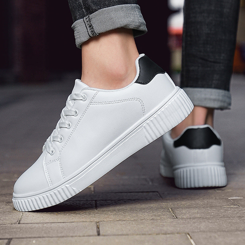Sleeker Leder-Sneaker im Color-Blocking-Design