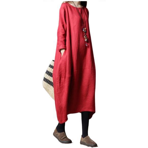 Loose-fit Baumwoll-Leinenkleid für Damen – Bild 2 | LuxeStyle