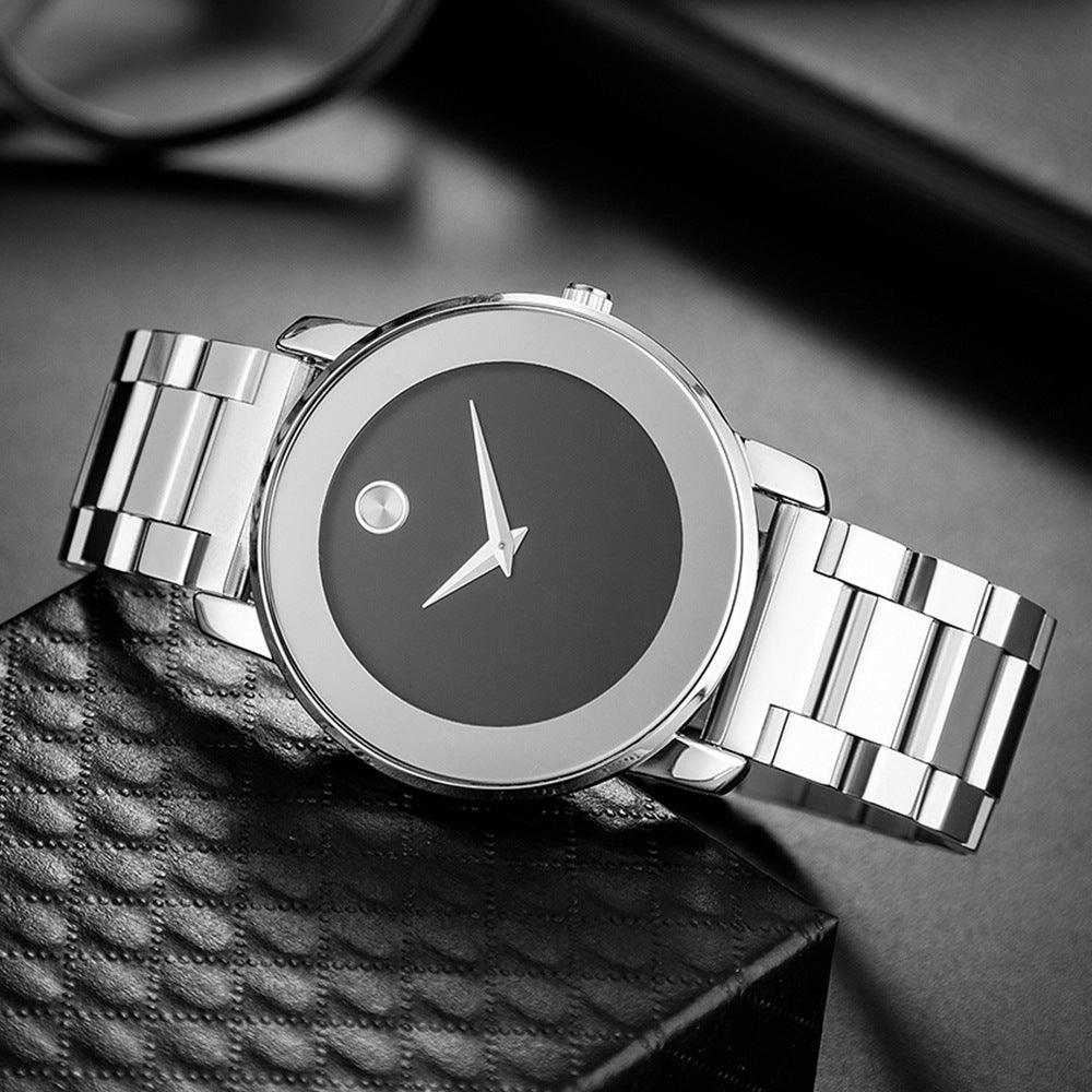 Quarz-Herrenuhr aus Edelstahl, ultraflach
