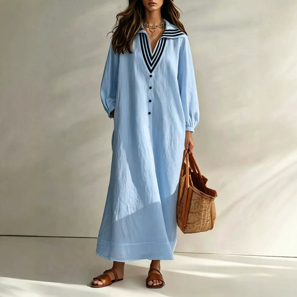 Luftiges V-Ausschnitt Resort Kleid