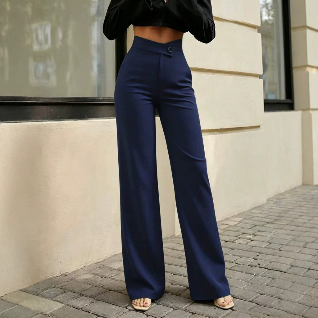 Elegante High-Waist Hose mit weitem Bein