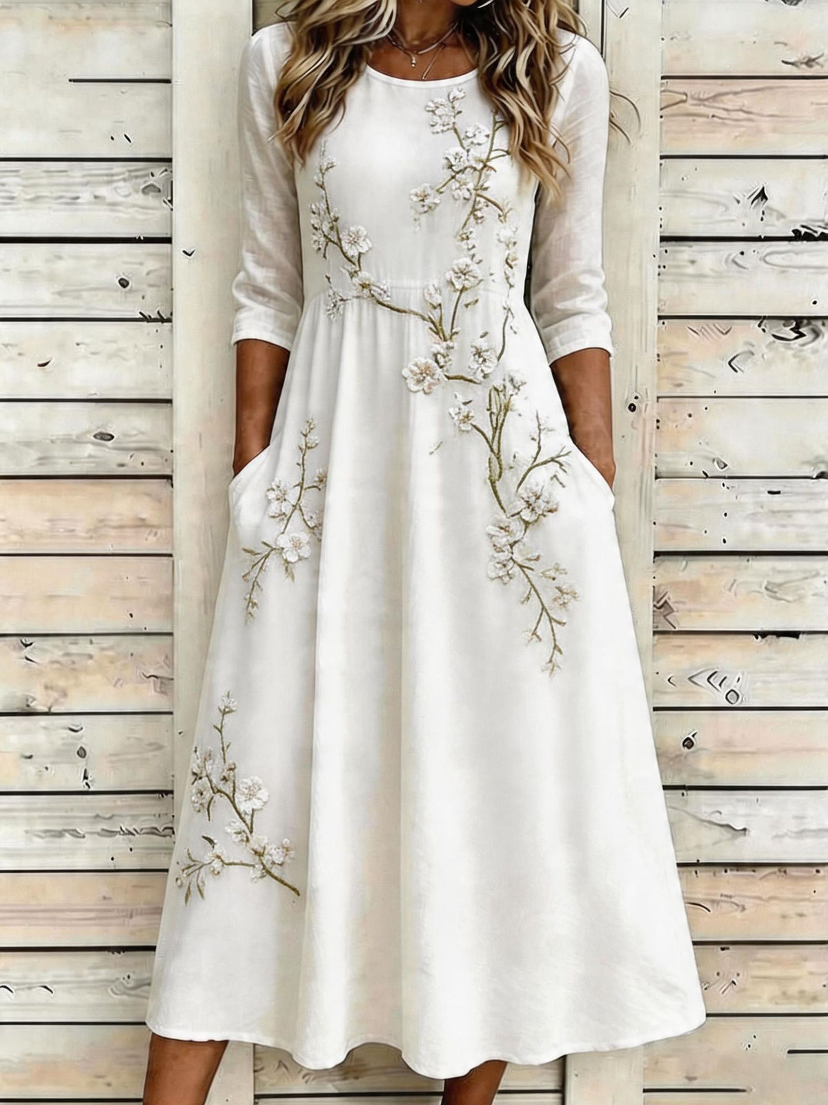3/4-Arm Langarmkleid mit Taschen – Bild 8 | LuxeStyle