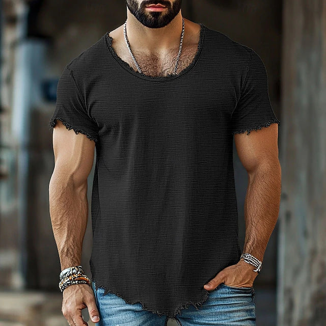 Herren T-Shirt Einfarbig kurzarm