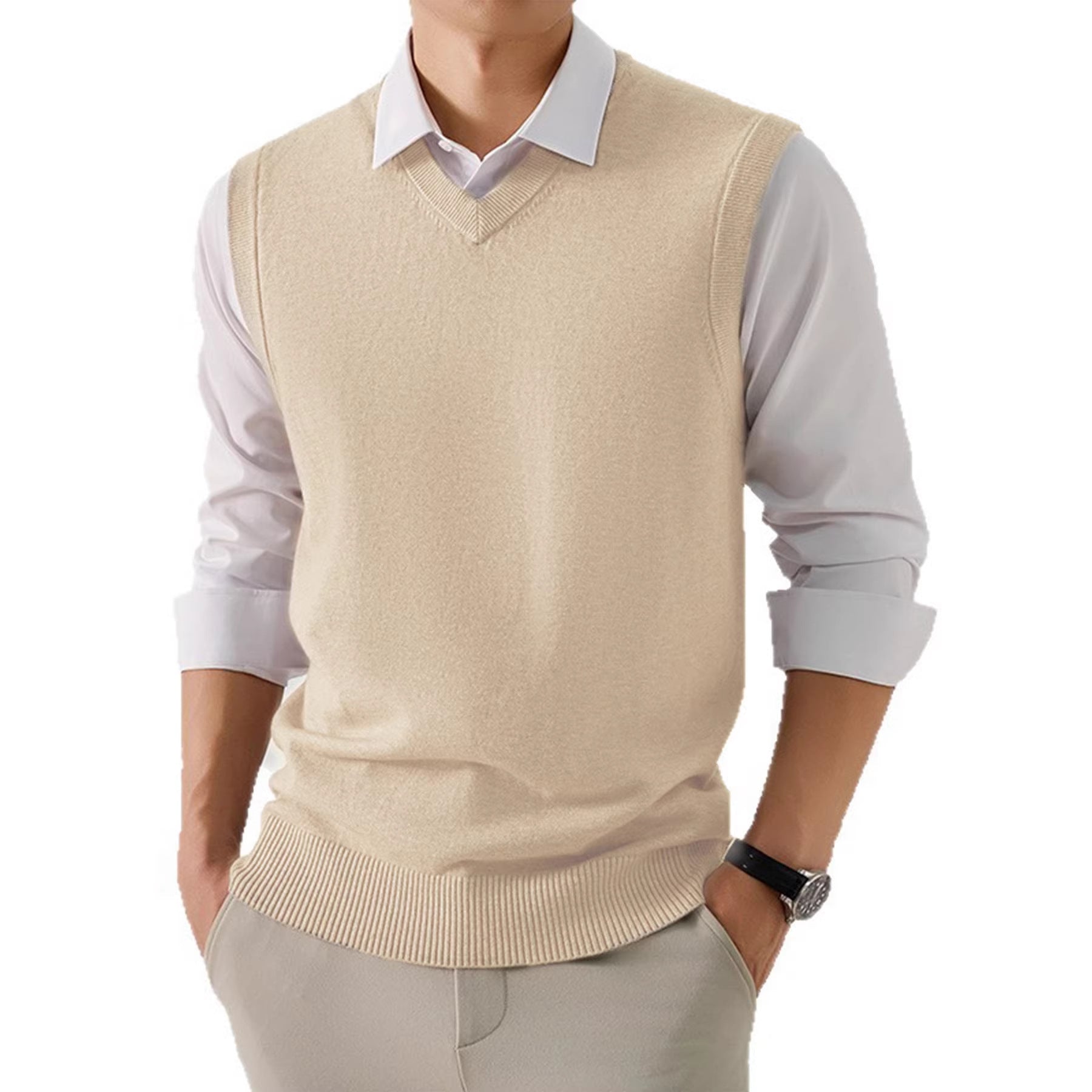 Herren-Westen Business-Casual Loose Fit für Anzüge