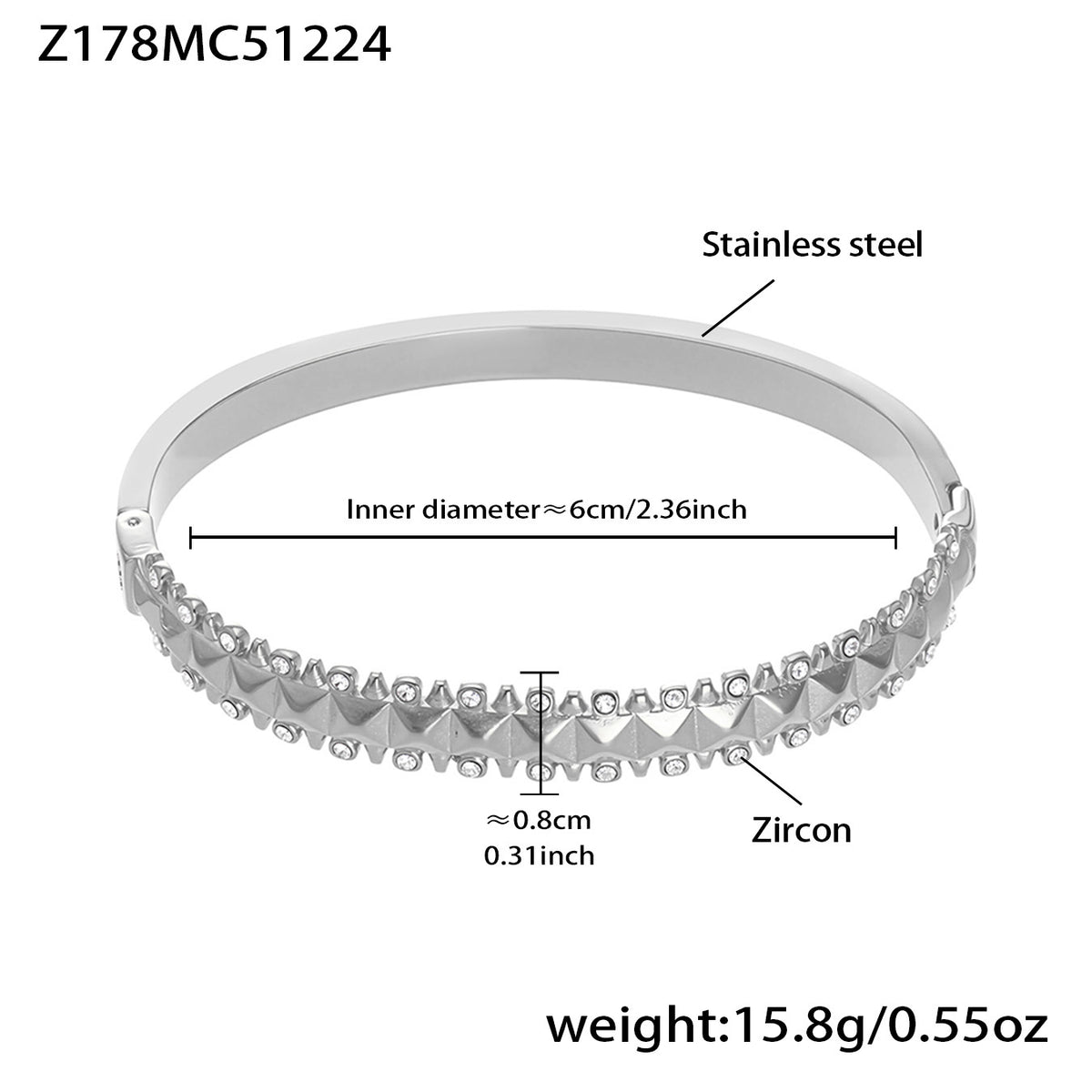 Glänzendes Edelstahl-Armband mit Kristallen | LuxeStyle