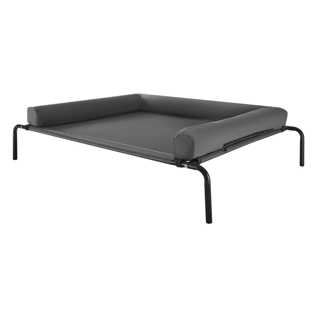 XL-Hundebett Hochliegend mit Kissen Grau