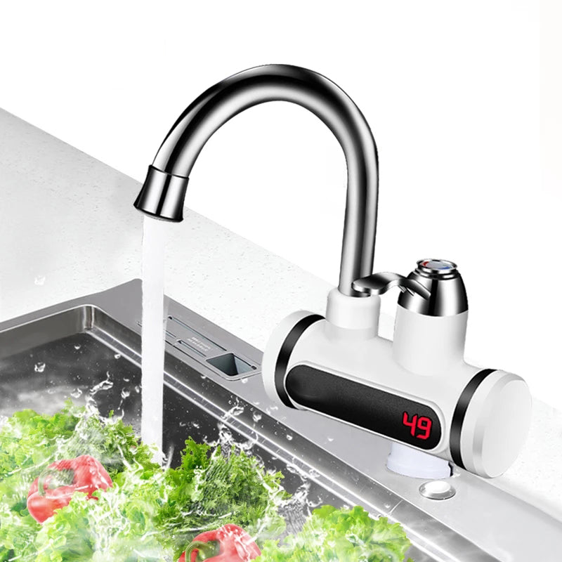 Elektrischer Wasserhahn mit Temperaturanzeige