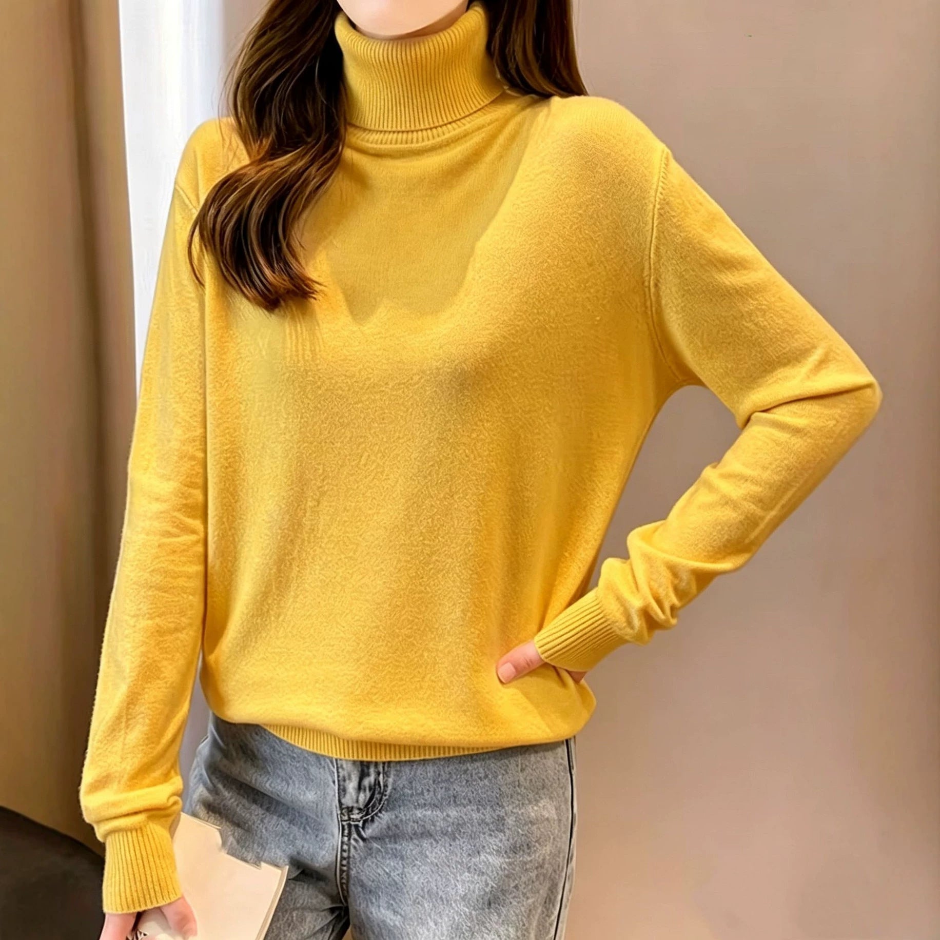 Damen Rollkragenpullover – Eleganter Strick