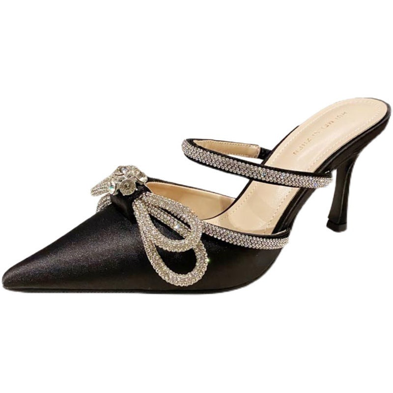 Koreanische Spitze Stiletto-Mules in PU | LuxeStyle