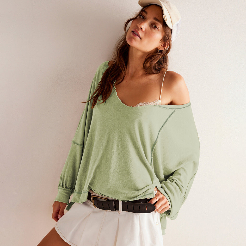 V-Ausschnitt Strickpullover für Damen