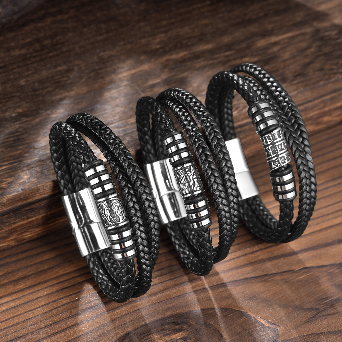 Herren-Lederarmband im Wikinger-Stil – Bild 2 | LuxeStyle