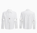 Weisses Langarmhemd mit Cutouts – Bild 8 | LuxeStyle