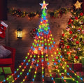 Solar LED Wasserfall-Licht Pentagramm Kranz | LuxeStyle