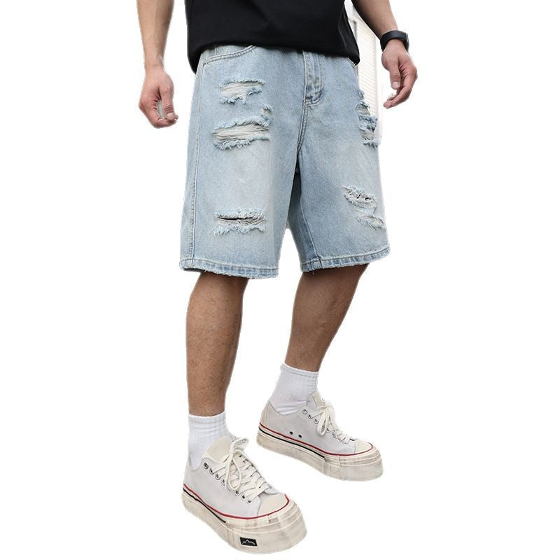 Ripped Denim Shorts