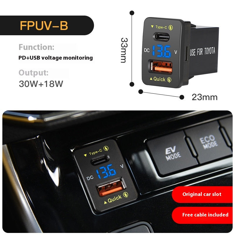 48W QC3.0 Auto-Ladegerät mit Voltanzeige