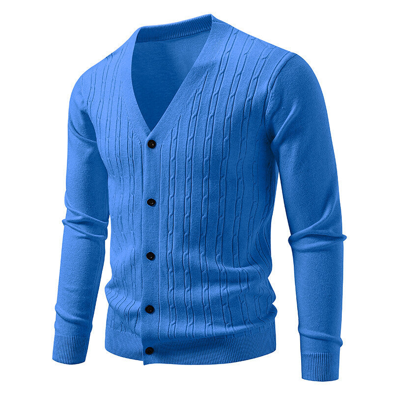 Herren Strick-Cardigan mit V-Ausschnitt – Bild 8 | LuxeStyle
