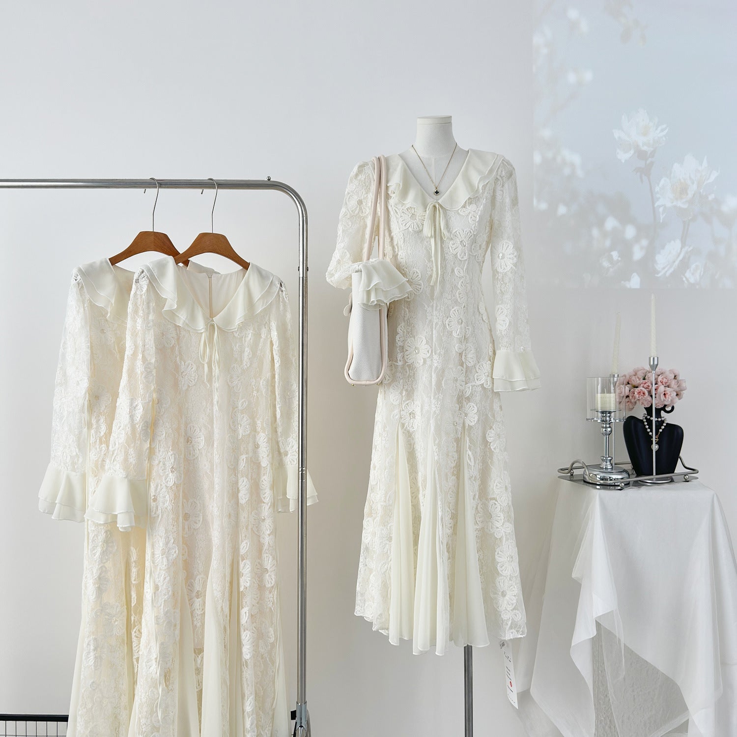 Elegantes A-Linien-Kleid mit Spitze